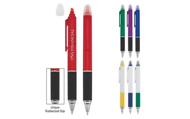 250 Custom Sayre Highlighter Pen - Rubber Grip