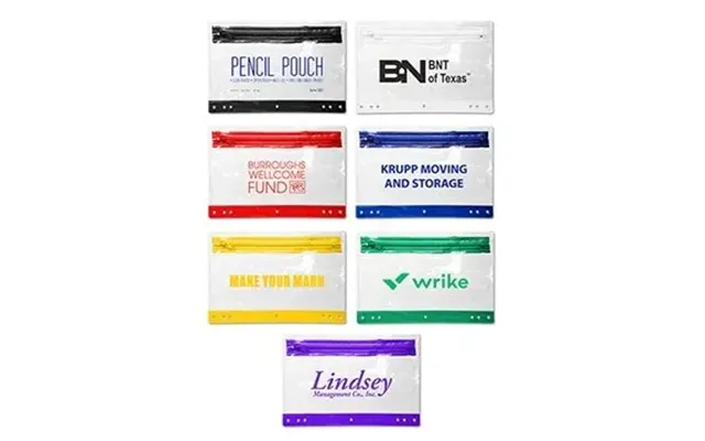 250 Custom School Supply Pencil Pouch - Clear & Binder Compatible