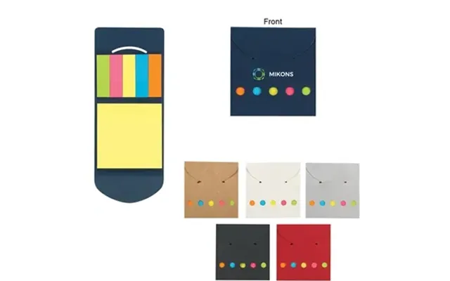 250 Custom Sticky Notes And Flags In Pocket Case - Neon Colors