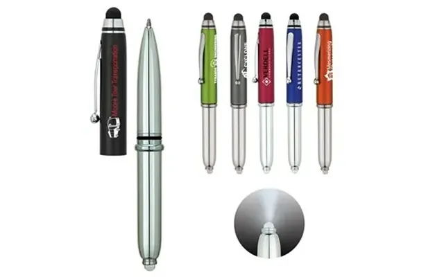 250 Custom Volt Ballpoint Pen Stylus Led Light - Chrome & Touch