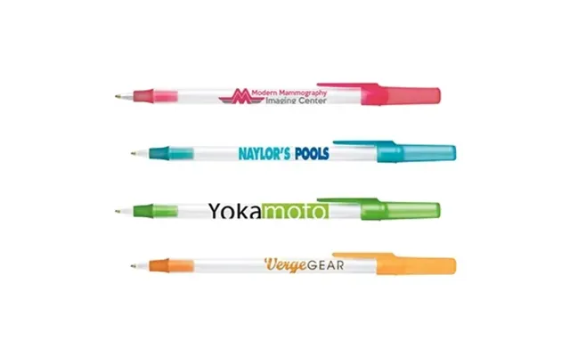 250 Customized Bic Round Stic Ice Pen - Frosted Trim