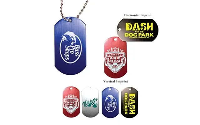 250 Customized Dog Tag With 4 1 2 Ball Chain - Anodized Aluminum