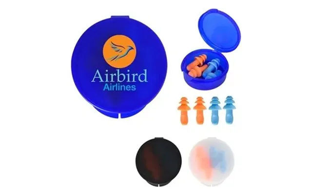 250 Customized Ear Plugs In Travel Case - Polypropylene & 2 Pairs