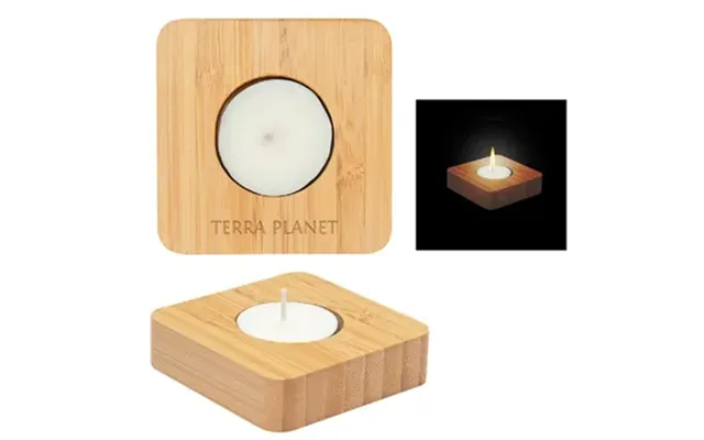 250 Promotional Bamboo Tea Light Candle Holder With Candle