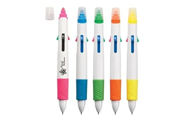 250 Promotional Quatro Pen With Highlighter - Rubber Grip