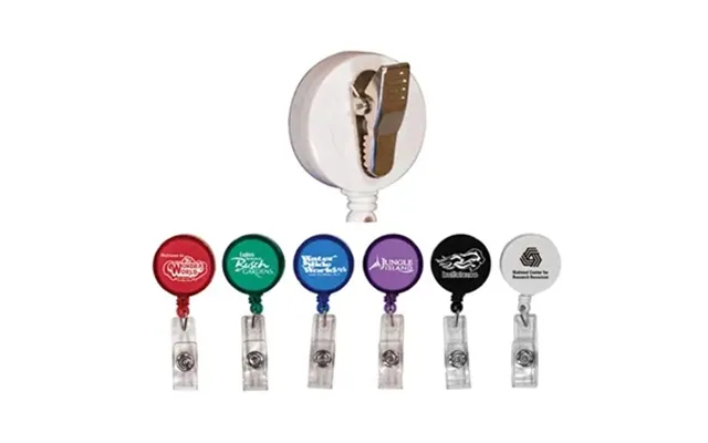 250 Promotional Round Retractable Badge Holder W Alligator Clip - 