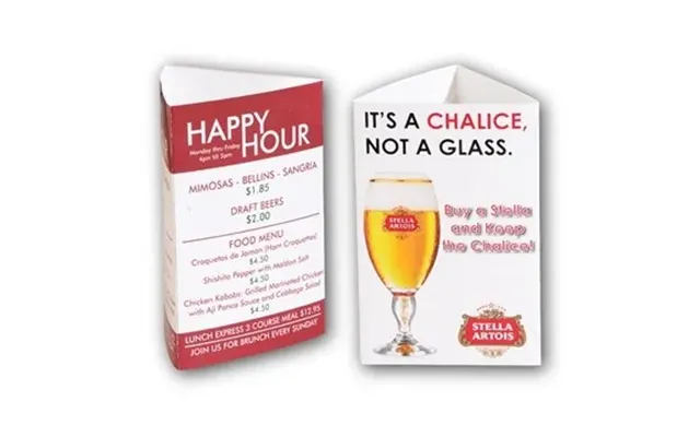250 Promotional Small 3-sided 11 Pt. Glossy Table Tent