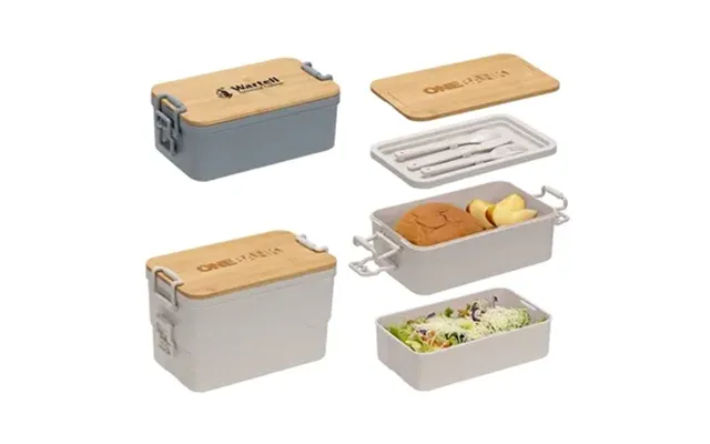 30 Customized Chuckwagon Stackable Lunch Box With Bamboo Lid & 