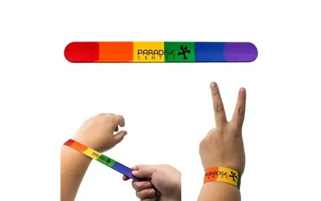 300 Customized Rainbow Slap Bracelet - Snap Action