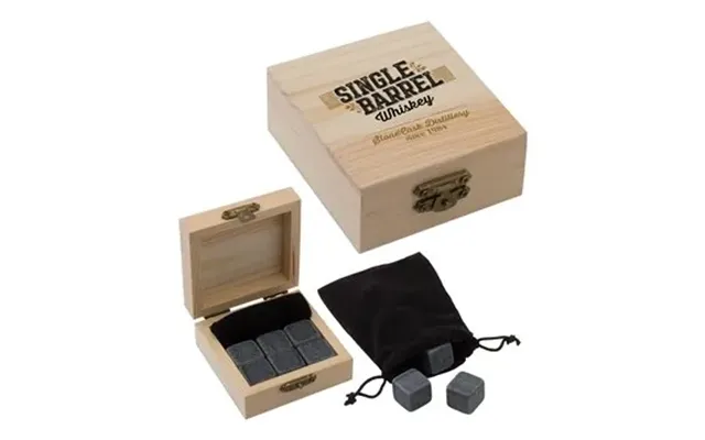 48 Customized Whiskey Stone Set - Natural Basalt & Pine Box
