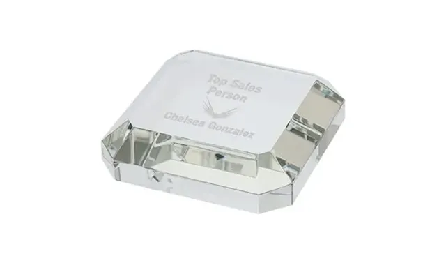 5 Custom Taranto Square Crystal Paperweight - Optical Crystal