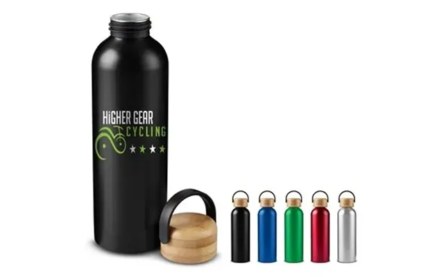 50 Custom 24oz Vigor Aluminum Bottle With Bamboo Lid - Single Wall