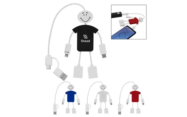 50 Custom Techmate 3-in-1 Charging Cable & Usb Hub 2.0 - ...