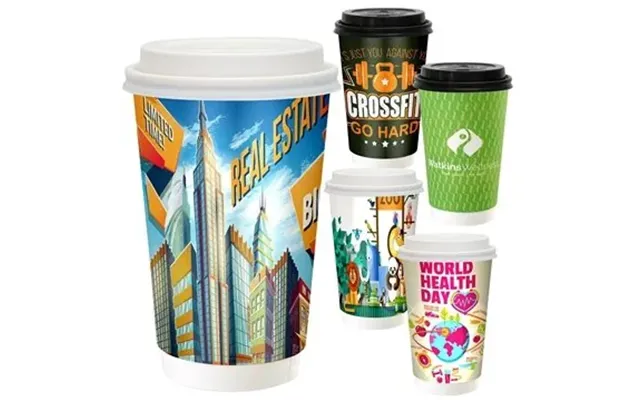 50 Customized 16 Oz Full Color Paper Cup With Lid - Fsc Certified 