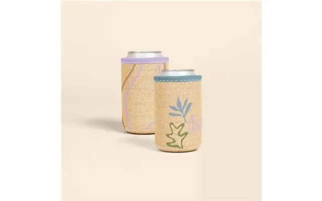 50 Customized Liam Burlap Neoprene Can Insulator - Collapsible