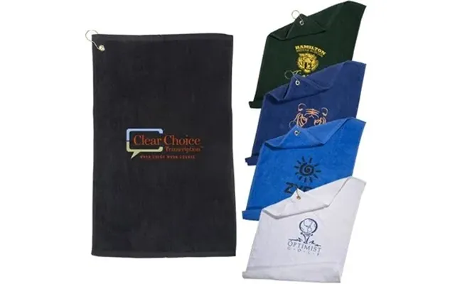50 Promotional Golf Towel With Grommet And Hook - 100% Cotton