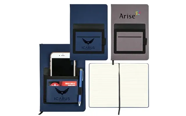 50 Promotional Multi Pocket Notebook - Phone Holder & Card Slot