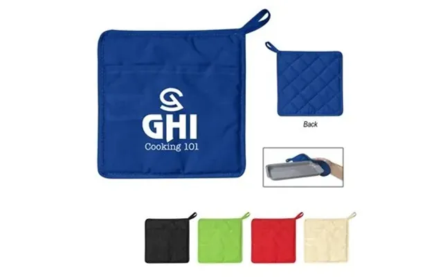 50 Promotional Quilted Cotton Canvas Pot Holder - Hanging Loop