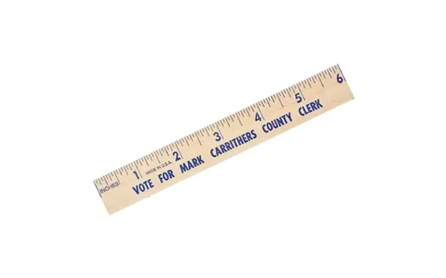 500 Custom 6 Natural Finish Flat Wood Ruler - English Scale