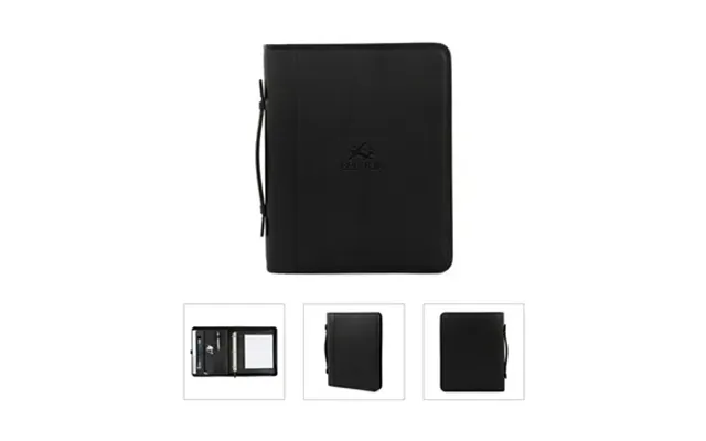 6 Promotional Bugatti Business 3-ring Binder - Vegan Leather & Zip 