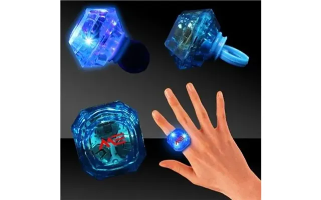 72 Customized Blue Light Up Diamond Rings - Multi-mode Led
