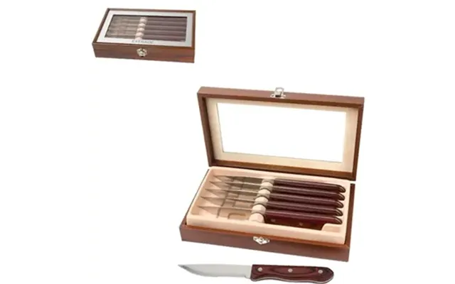 9 Promotional Manchurian Ash 6-piece Steak Knife Set - Stainless 