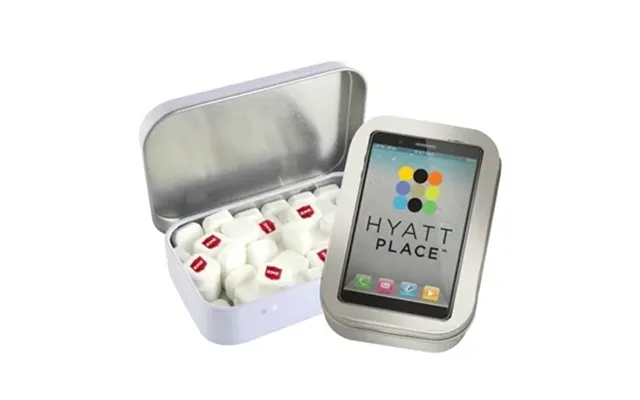 96 Customized Rectangular Tin With Imprinted Square Mints
