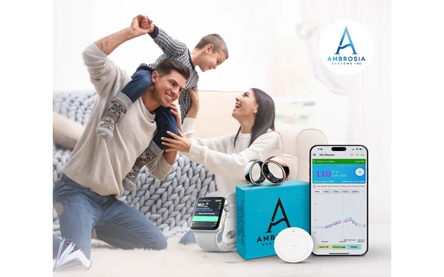Ambrosia Real-time Cgm 12-month Service With A-ring Advanced Glucose & Stress Monitoring Sensors Not Included