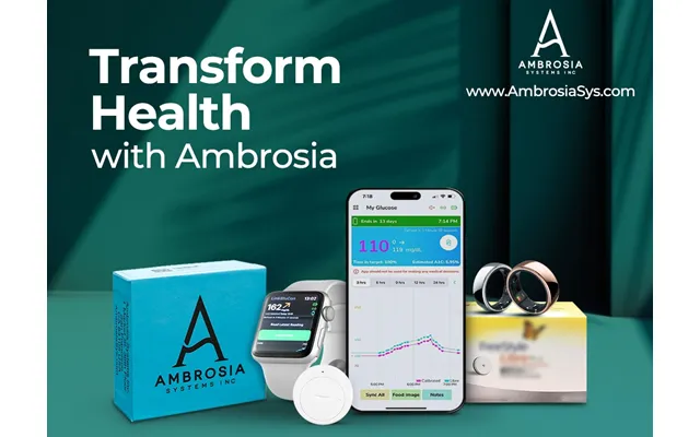 Ambrosia Real-time Cgm 12-month Service With A-ring Advanced Glucose & Stress Monitoring
