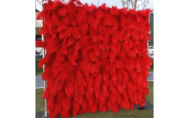 Aperturee 3d Red Boho Faux Leathers Floral Wall Decor For Party - 4 X 8 Ft 1