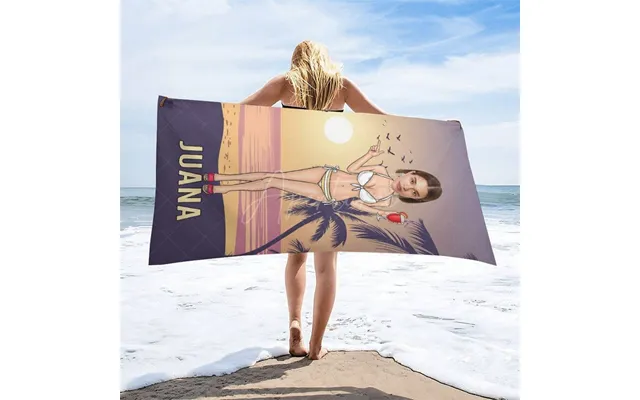 Aperturee Beach Bikini Custom Head Photo Beach Towel For Woman - 22x42in 55x105cm