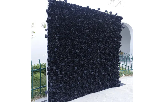 Aperturee Black Rose Faux Flower Backdrop For Birthday Decor - 4 X 8 Ft 1