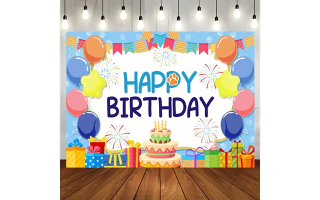 Aperturee Blue Balloon Gift Boxs Cake Birthday Backdrop - Aperturee