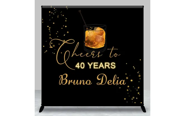 Aperturee Cheers To 40 Years Custom Name Anniversary Backdrop - Aperturee