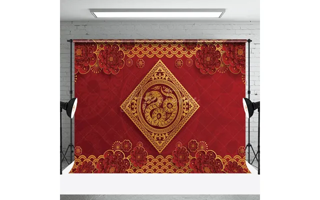 Aperturee Chinese Papercutting Floral Snake New Year Backdrop - Aperturee