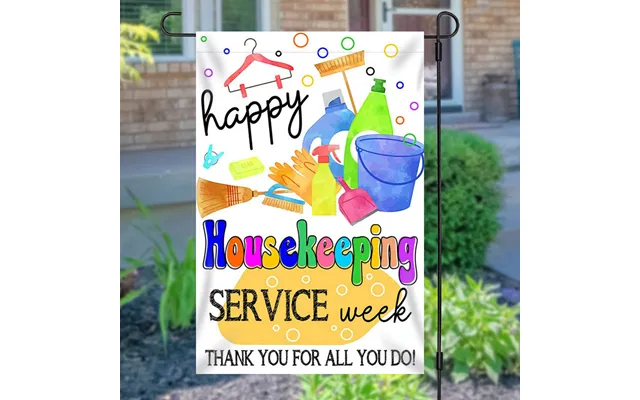 Aperturee Colorful Happy Housekeeping Service Week Garden Flag - Aperturee