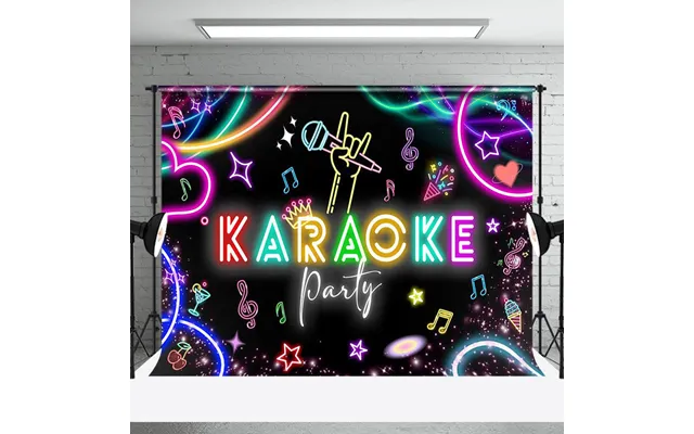 Aperturee Colorful Neon Black Musical Karaoke Party Backdrop - Aperturee