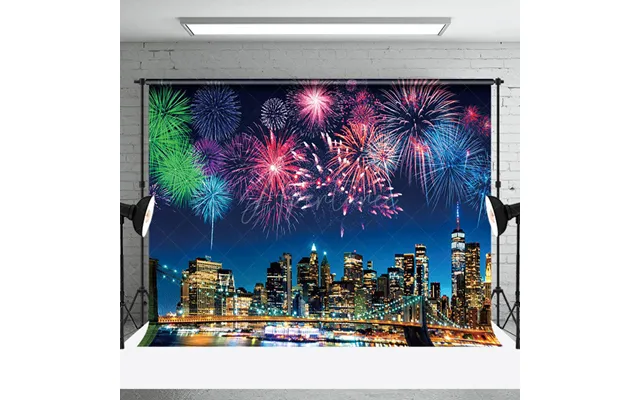 Aperturee Colorful Sparks City Night Happy New Year Backdrop - Aperturee