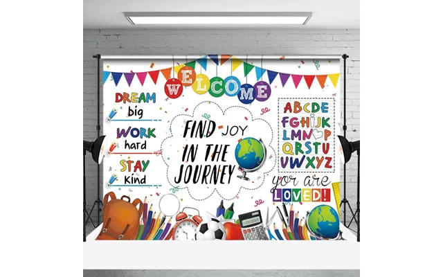 Aperturee Colorful Stationery Welcome Back To School Backdrop - Aperturee