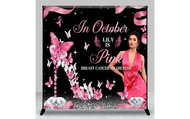 Aperturee Custom Pink Black Breast Cancer Awareness Backdrop - Aperturee