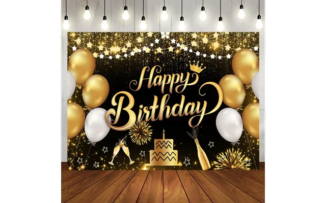 Aperturee Gold Shiny Balloon Cake Birthday Party Backdrop - Aperturee