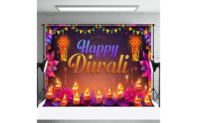Aperturee Green Leaves Mandala Bunga Malai Diwali Backdrop - Aperturee