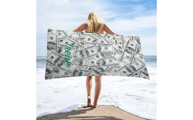 Aperturee Luxurious Dollars Custom Name Beach Towel For Man - 22x42in 55x105cm