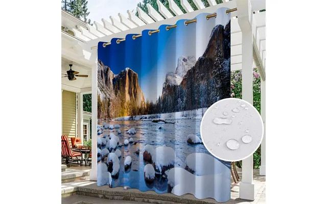 Aperturee Melting Glacier Landscape Waterproof Outdoor Curtains For Gazebo - W52in X L84in