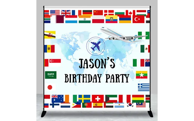 Aperturee National Flags Map Custom Name Birthday Backdrop - Aperturee