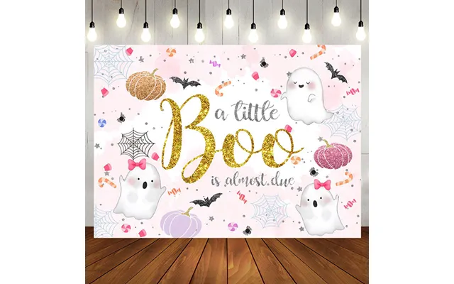 Aperturee Pink Cute Boo Halloween Girl Baby Shower Backdrop - Aperturee