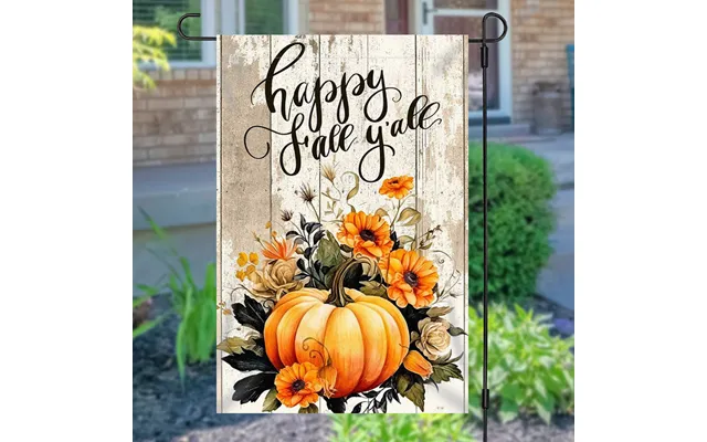 Aperturee Pumpkin Floral Retro Wooden Thanksgiving Garden Flag - Aperturee