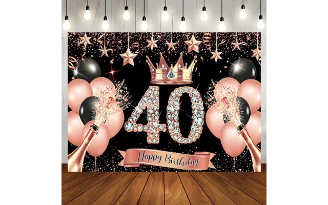 Aperturee Rosegold Queue Happy Birthday Crown Balloon Backdrop