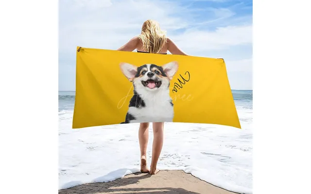 Aperturee Solid Color Custom Pet Photo Beach Towel For Summer - 22x42in 55x105cm