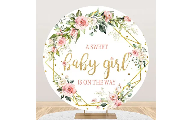 Aperturee Spring Floral Sweet Girl Round Baby Shower Backdrop - Aperturee